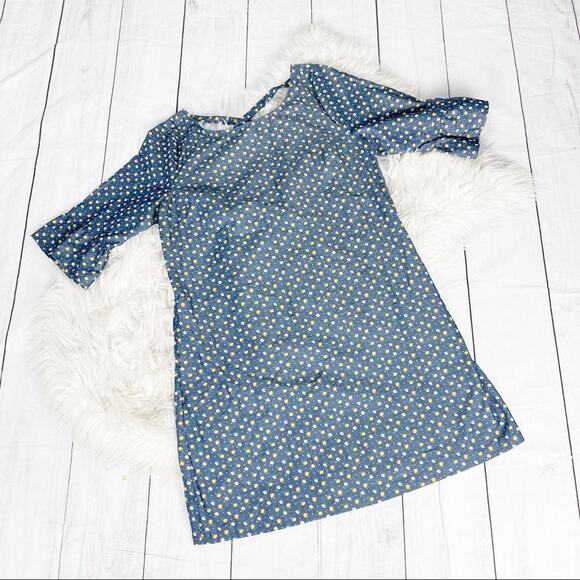 Modcloth Women's Crispy Combination Shift Dress In Navy‎ Floral Size Large - Picture 4 of 7